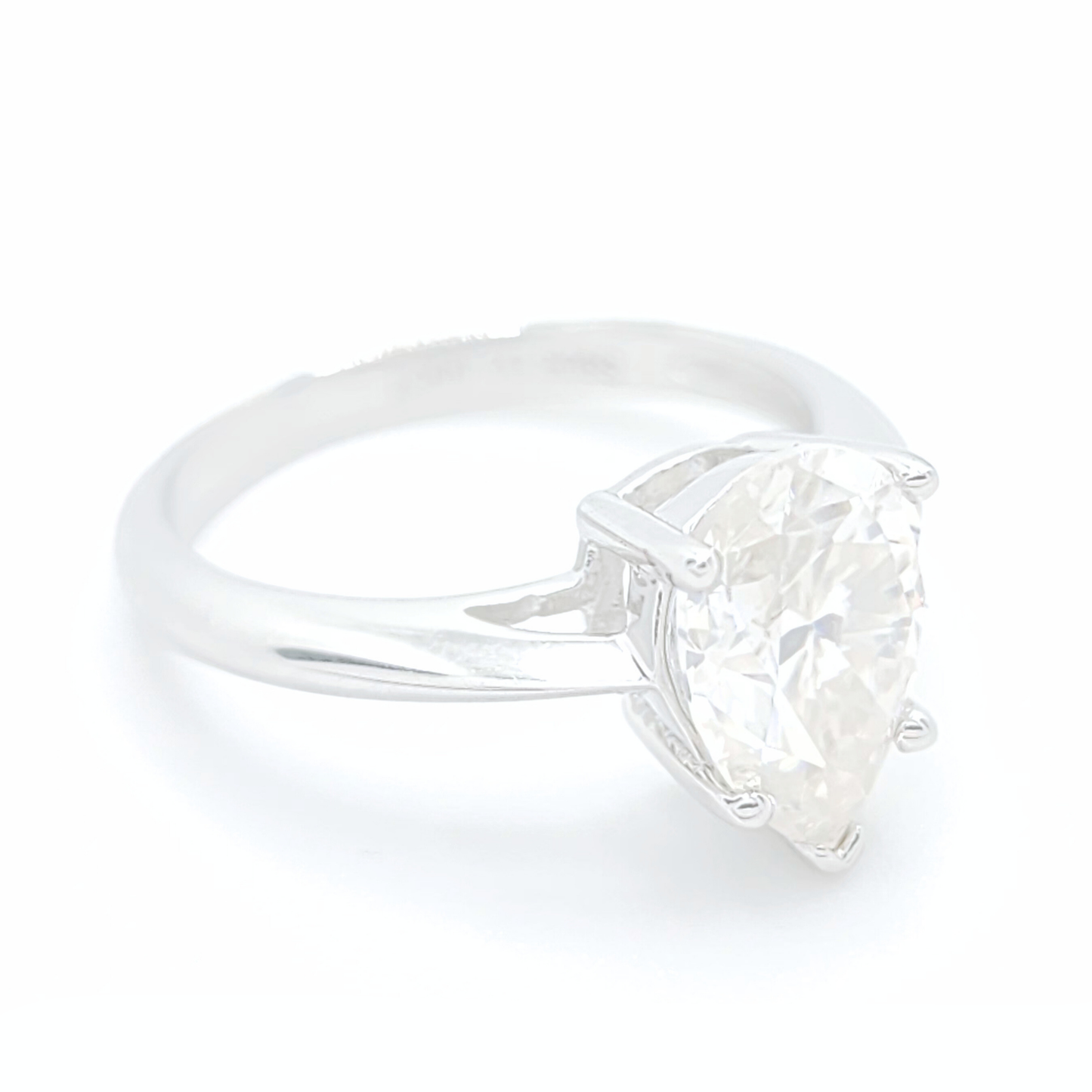2ct Moissanite Pear Engagement Solitaire Ring
