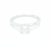 Moissanite Round Engagement Solitaire Ring