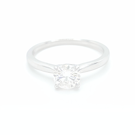 Moissanite Round Engagement Solitaire Ring