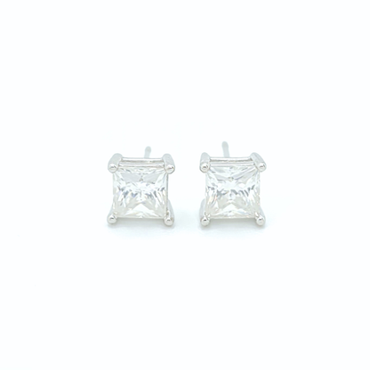 Moissanite Princess Stud Earrings