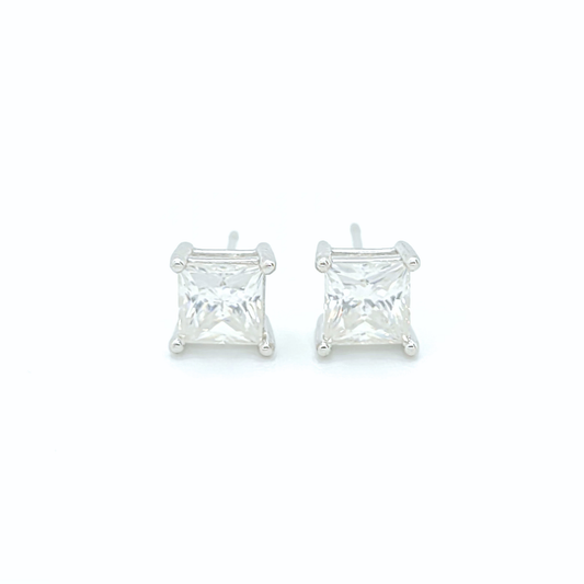 Moissanite Princess Stud Earrings