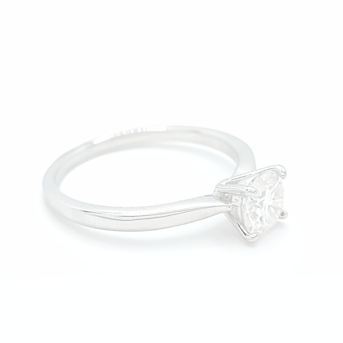 Moissanite Round Engagement Solitaire Ring