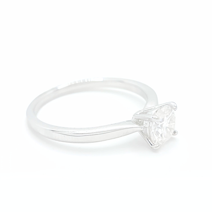 Moissanite Round Engagement Solitaire Ring
