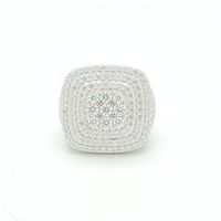 Moissanite Triple Halo Pavé Ring