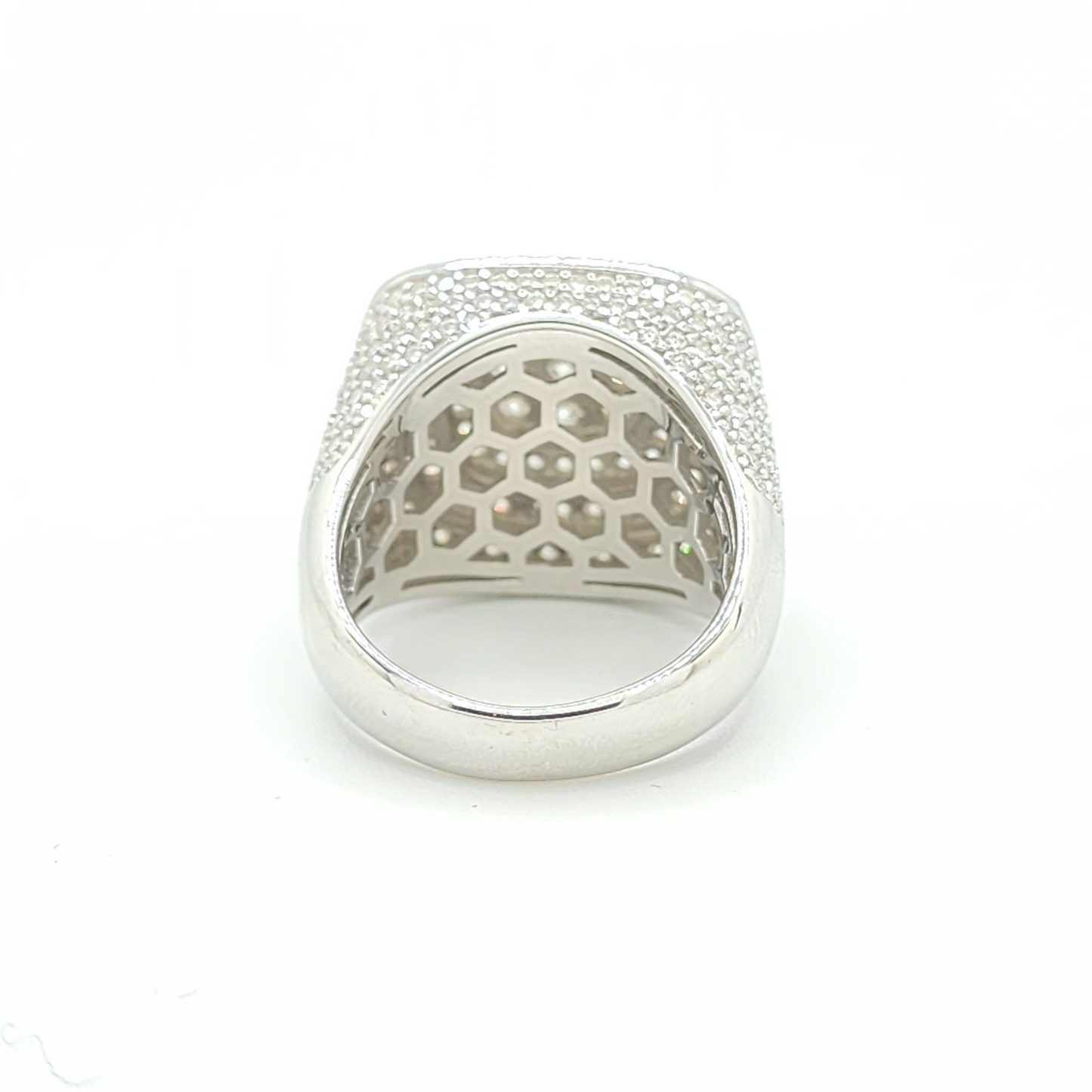 Moissanite Triple Halo Pavé Ring