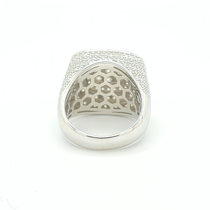 Moissanite Triple Halo Pavé Ring