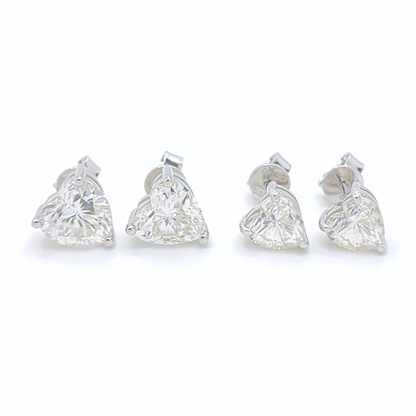 Moissanite Heart Cut Stud Earrings