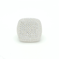 Moissanite Square Pavé Cluster Ring