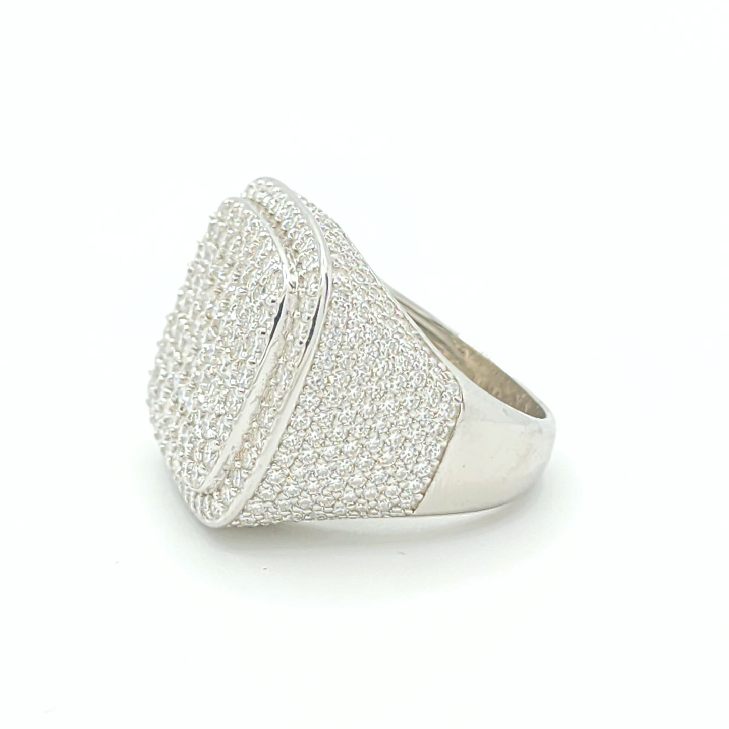 Moissanite Square Pavé Cluster Ring