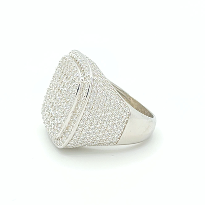 Moissanite Square Pavé Cluster Ring