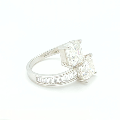 Moissanite Twin Asscher Ring