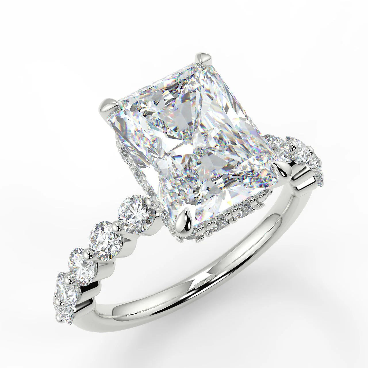 10k Gold Radiant Cut Lab Diamond Ring