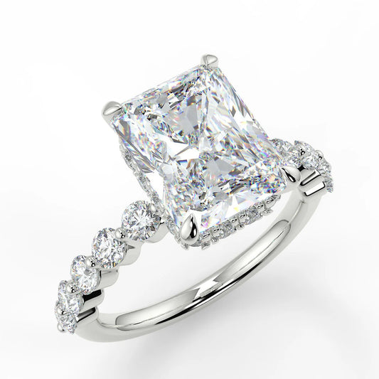 10k Gold Radiant Cut Lab Diamond Ring