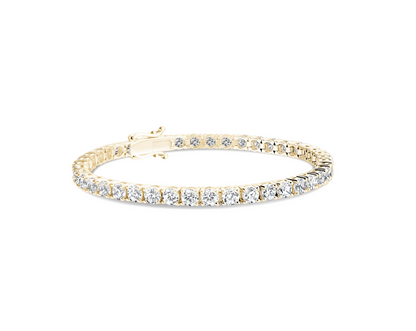 10k Yellow Gold 4mm Diamond Tennis Bracelet Lab Grown Diamond