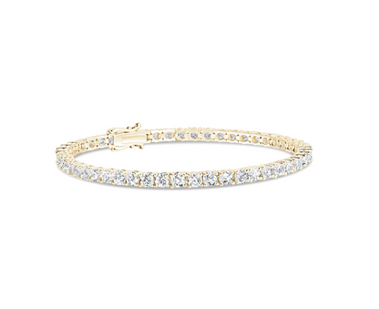10k Yellow Gold 3mm Diamond Tennis Bracelet Lab Grown Diamond