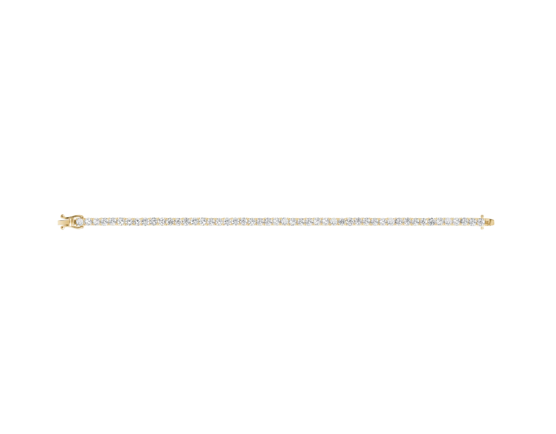 10k Yellow Gold 3mm Diamond Tennis Bracelet Lab Grown Diamond