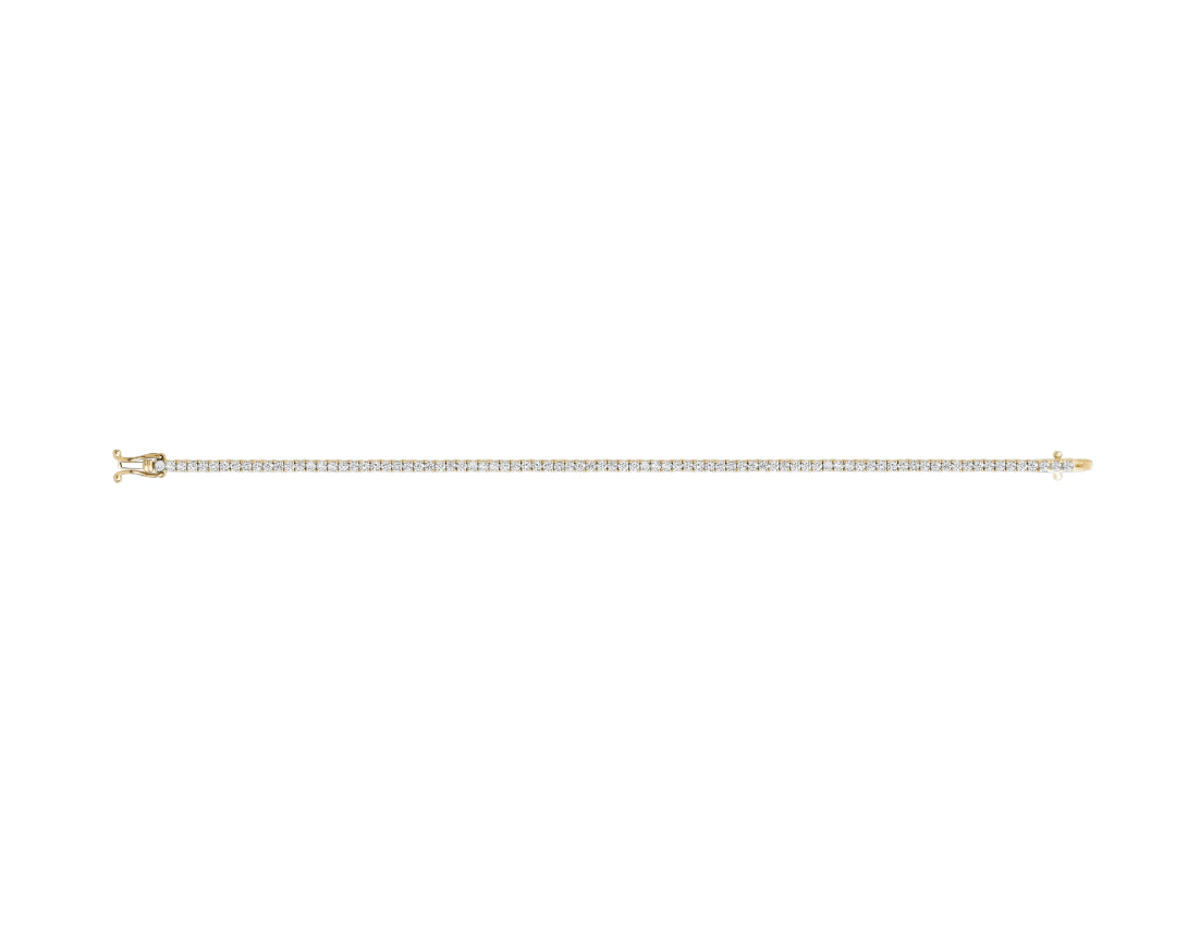 10k Yellow Gold 2mm Tennis Bracelet Lab Grown Diamond