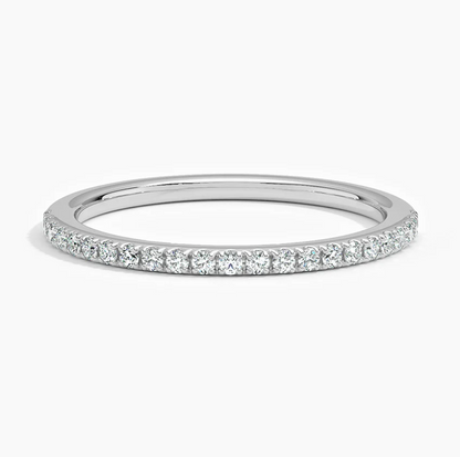 Round Diamond Half Eternity Wedding Band 14k White Gold