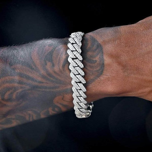 Moissanite Silver Cuban Bracelets (All Size)