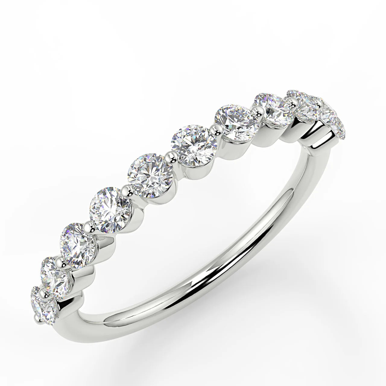 10k Gold Round Cut Lab Diamond Semi-Halo Ring