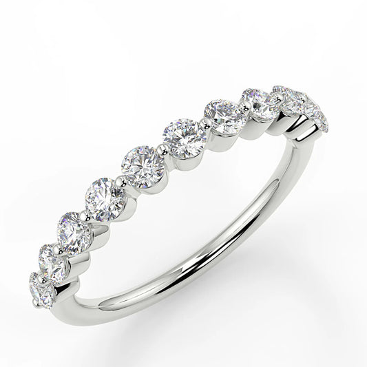 10k Gold Round Cut Lab Diamond Semi-Halo Ring