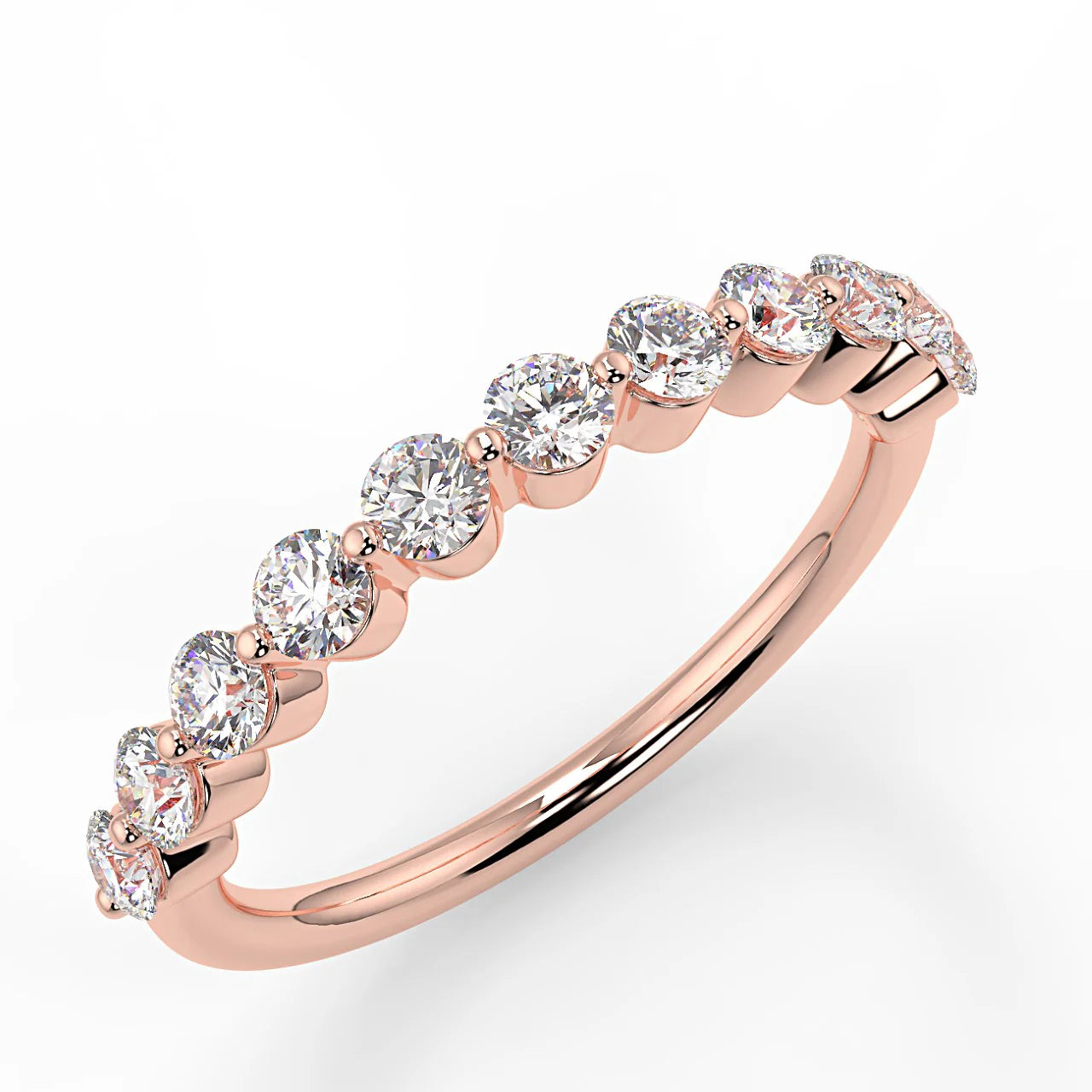 10k Gold Round Cut Lab Diamond Semi-Halo Ring