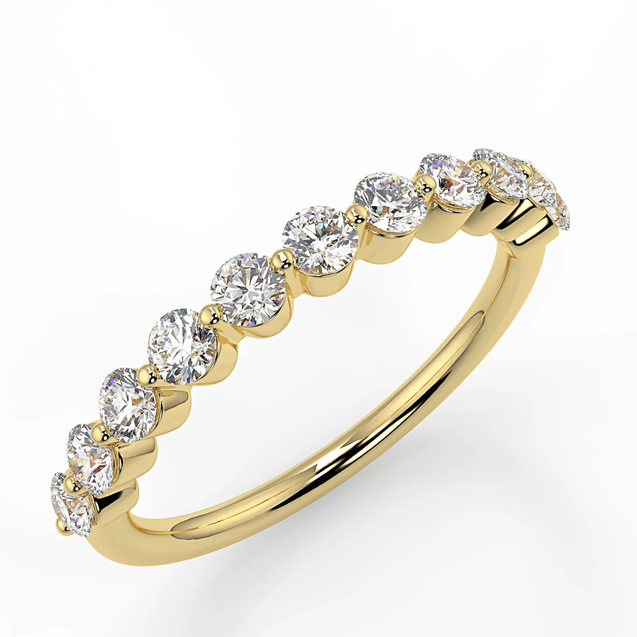 10k Gold Round Cut Lab Diamond Semi-Halo Ring