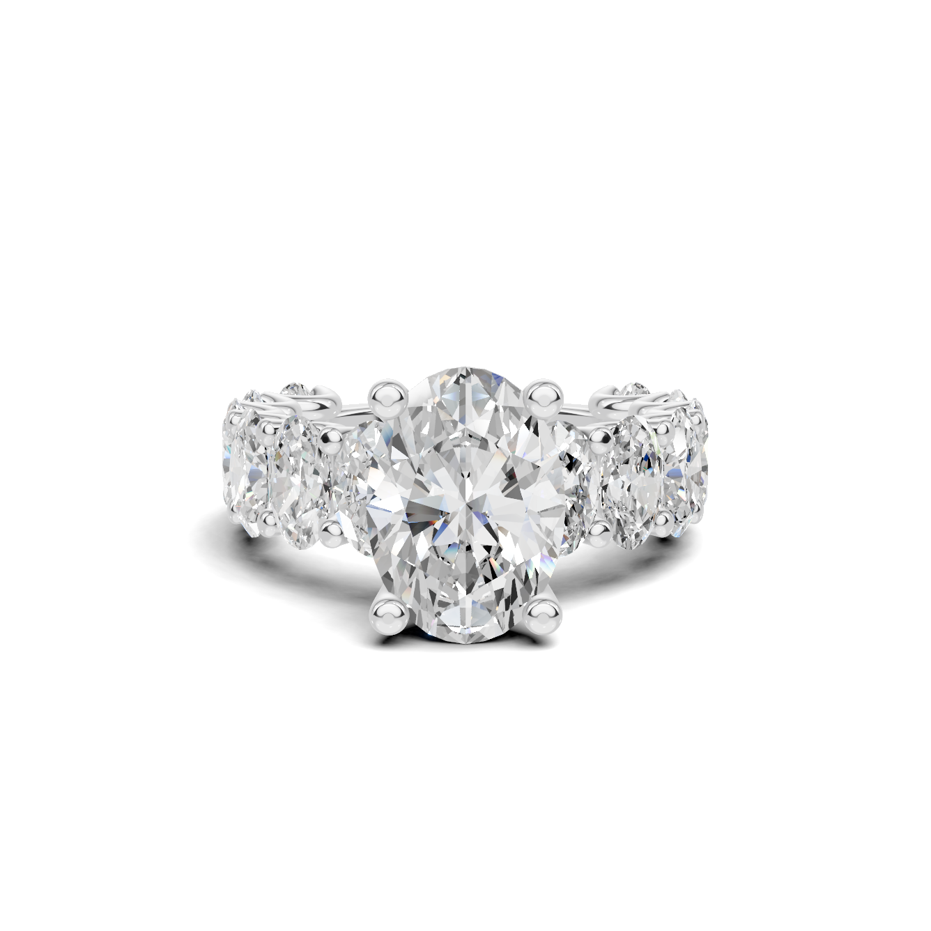 Eternal Brilliance Statement Ring 14K White Gold