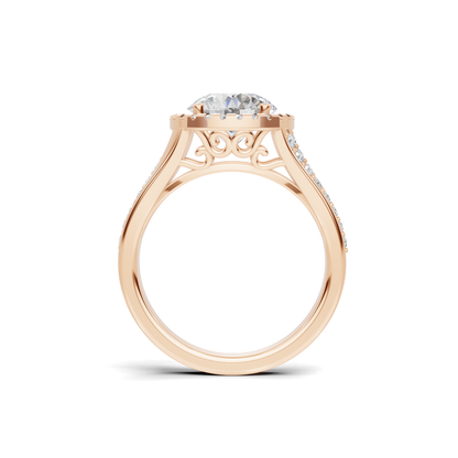 Exquisite Split Shank Ring 14K Rose Gold