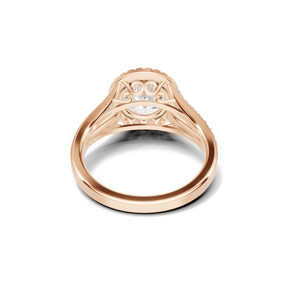Exquisite Split Shank Ring 14K Rose Gold