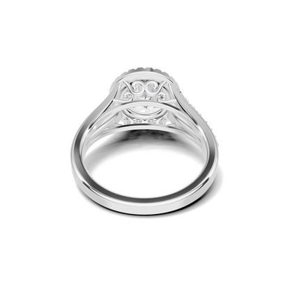 Exquisite Split Shank Ring 14K White Gold