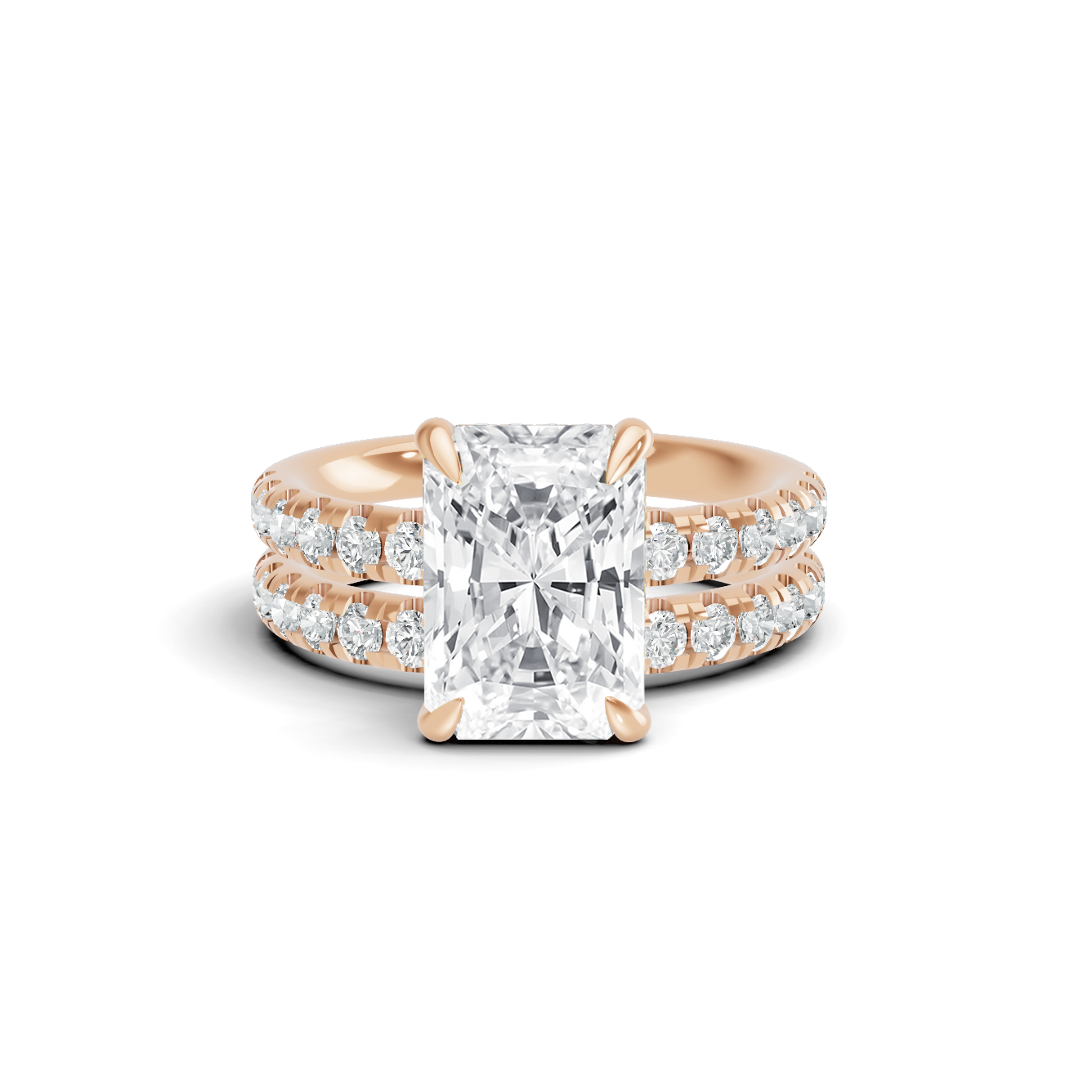 Pave Band Bridal Ring 14K Rose Gold