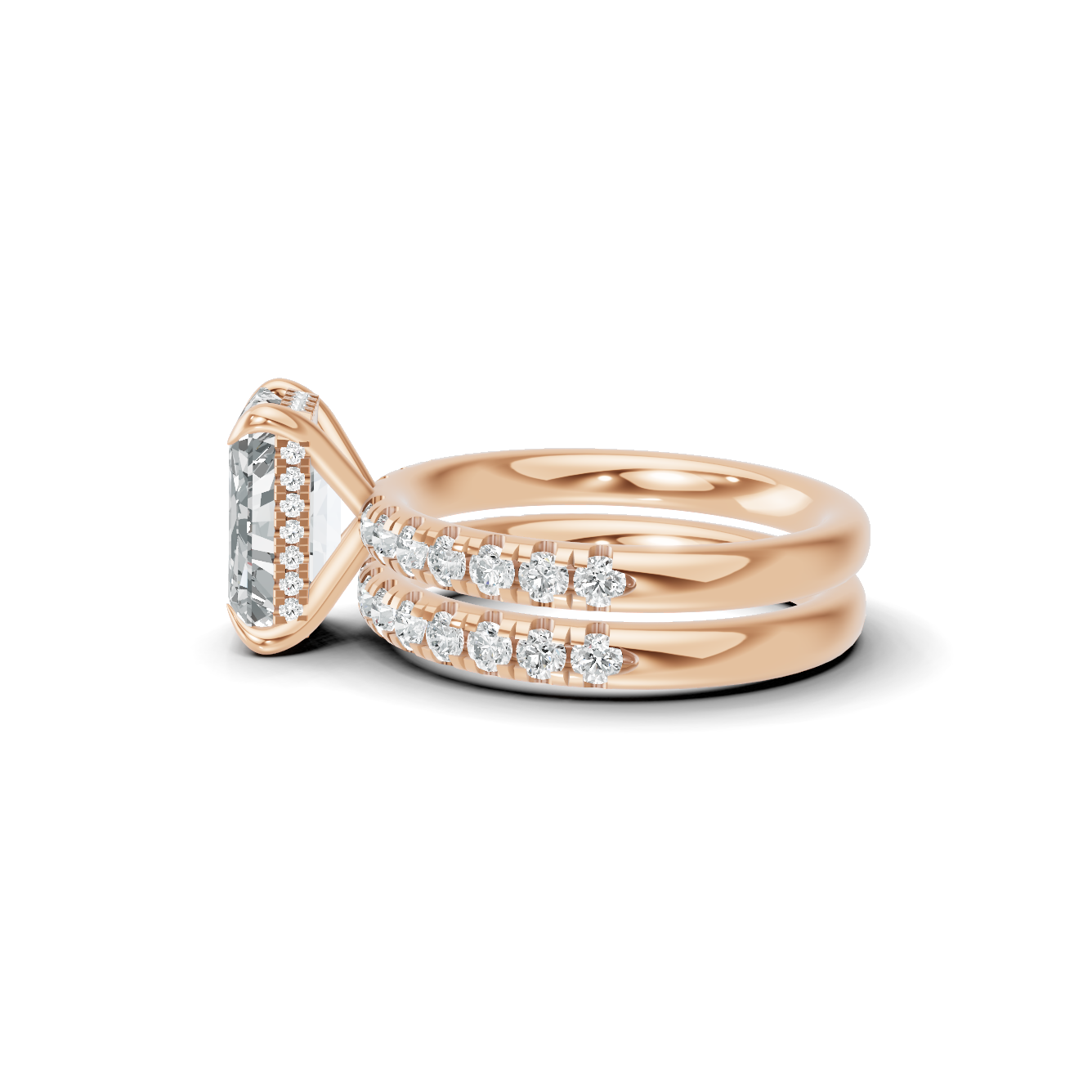 Pave Band Bridal Ring 14K Rose Gold