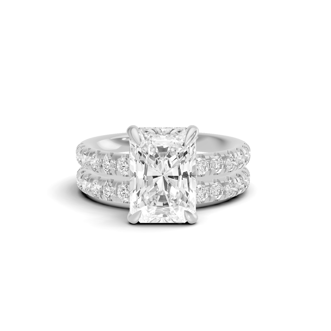 Pave Band Bridal Ring 14K White Gold