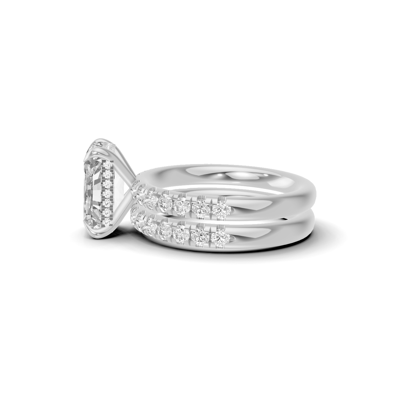 Pave Band Bridal Ring 14K White Gold