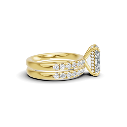 Pave Band Bridal Ring 14K Yellow Gold
