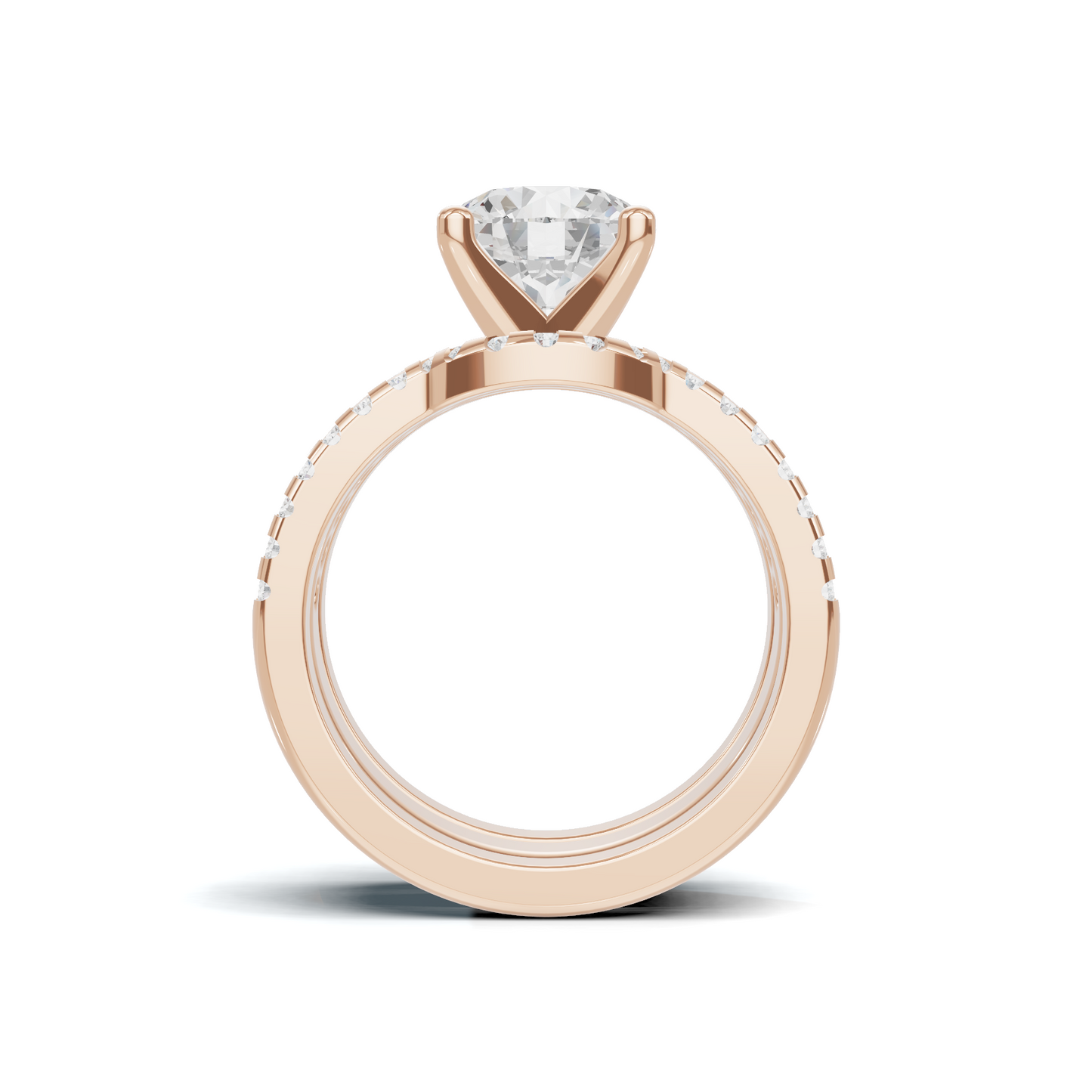 Pave Multi Band Ring 14K Rose Gold