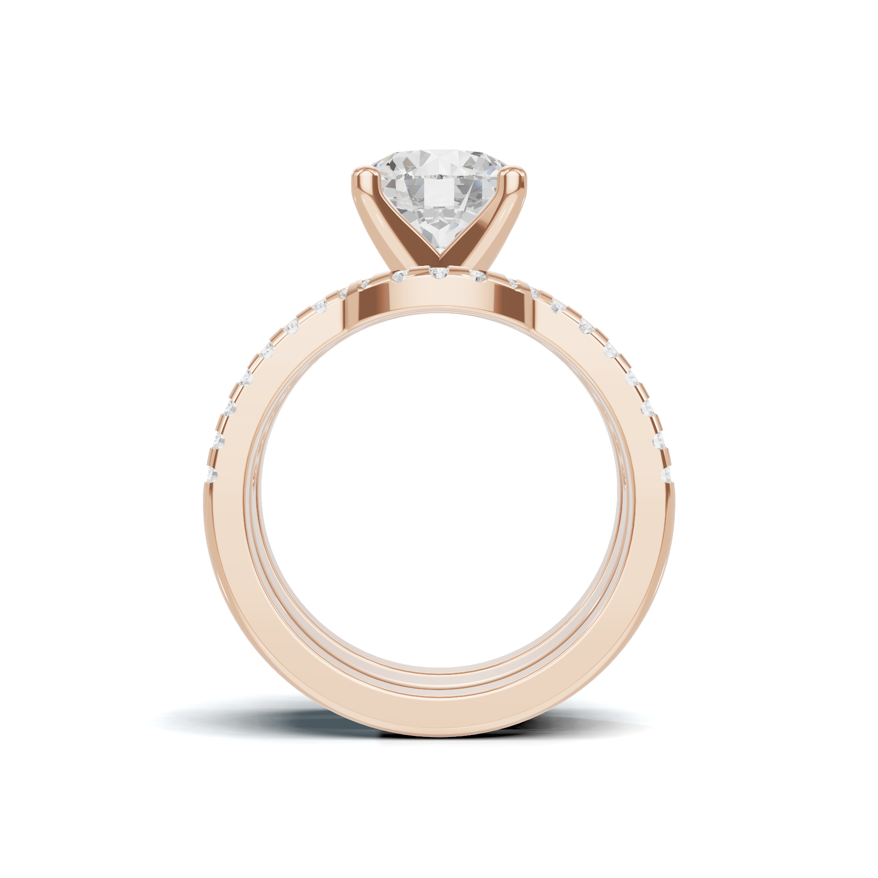 Pave Multi Band Ring 14K Rose Gold