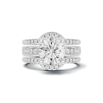Pave Multi Band Ring 14K White Gold