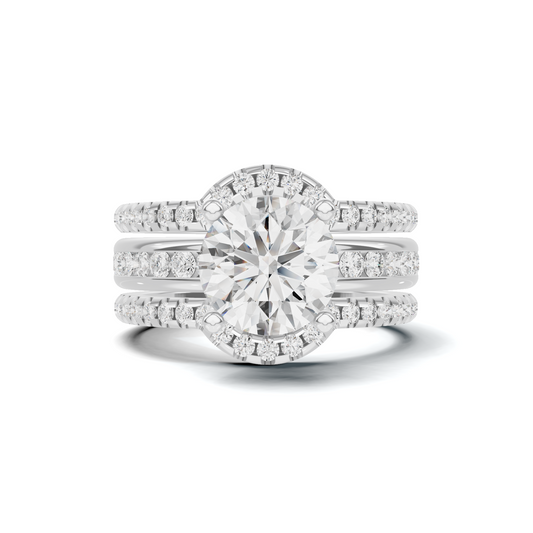 Pave Multi Band Ring 14K White Gold