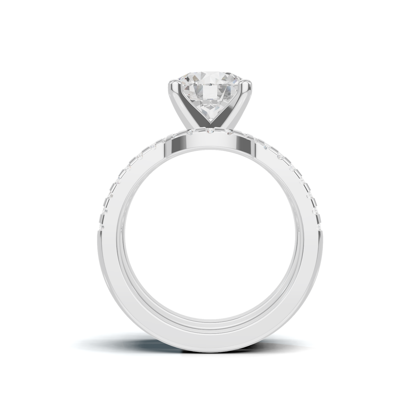 Pave Multi Band Ring 14K White Gold