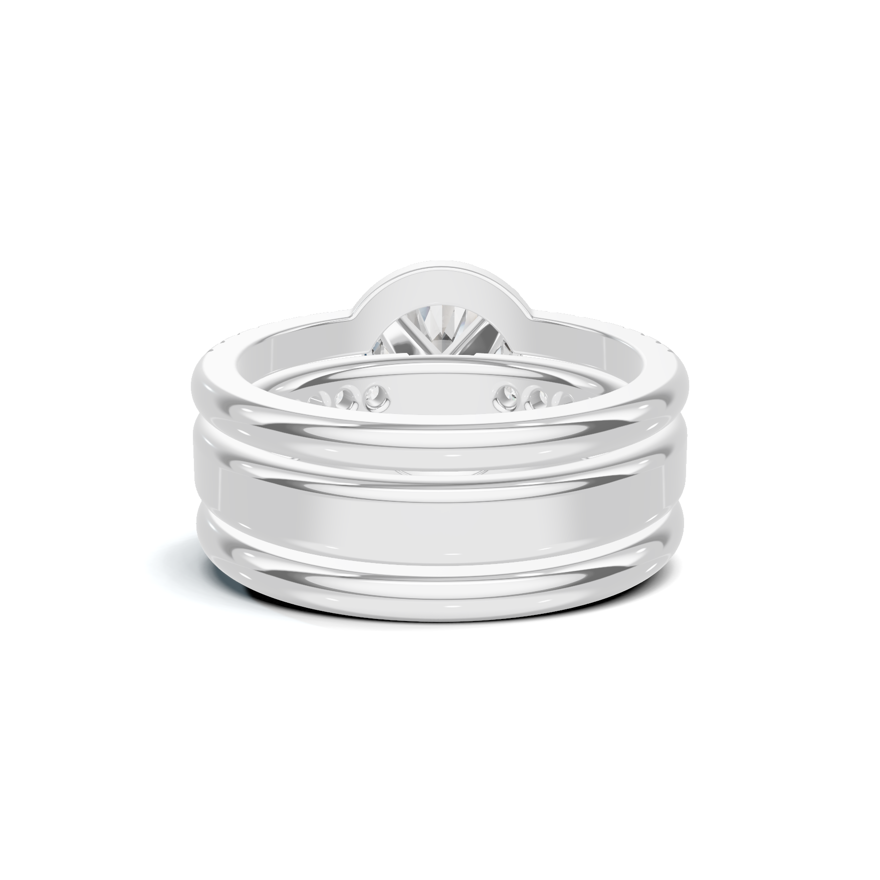 Pave Multi Band Ring 14K White Gold
