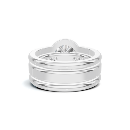 Pave Multi Band Ring 14K White Gold