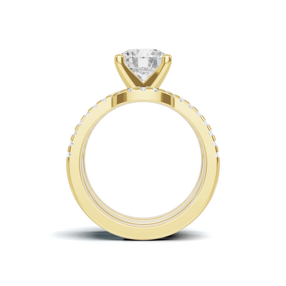 Pave Multi Band Ring 14K Yellow Gold