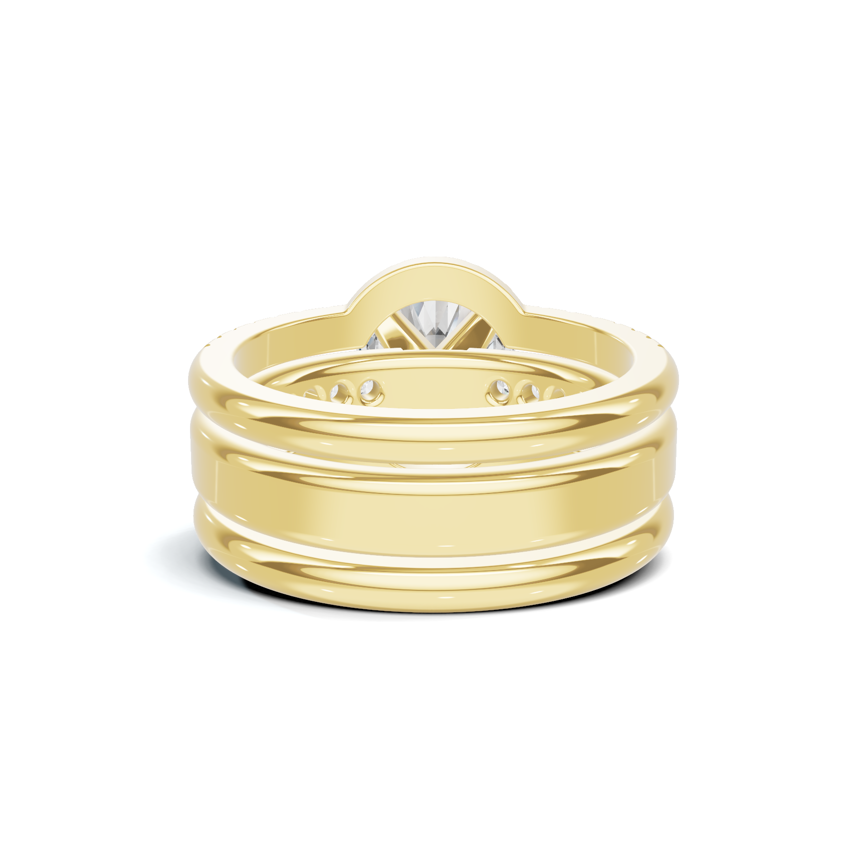Pave Multi Band Ring 14K Yellow Gold
