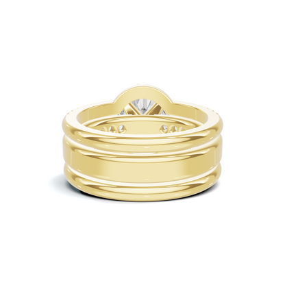 Pave Multi Band Ring 14K Yellow Gold