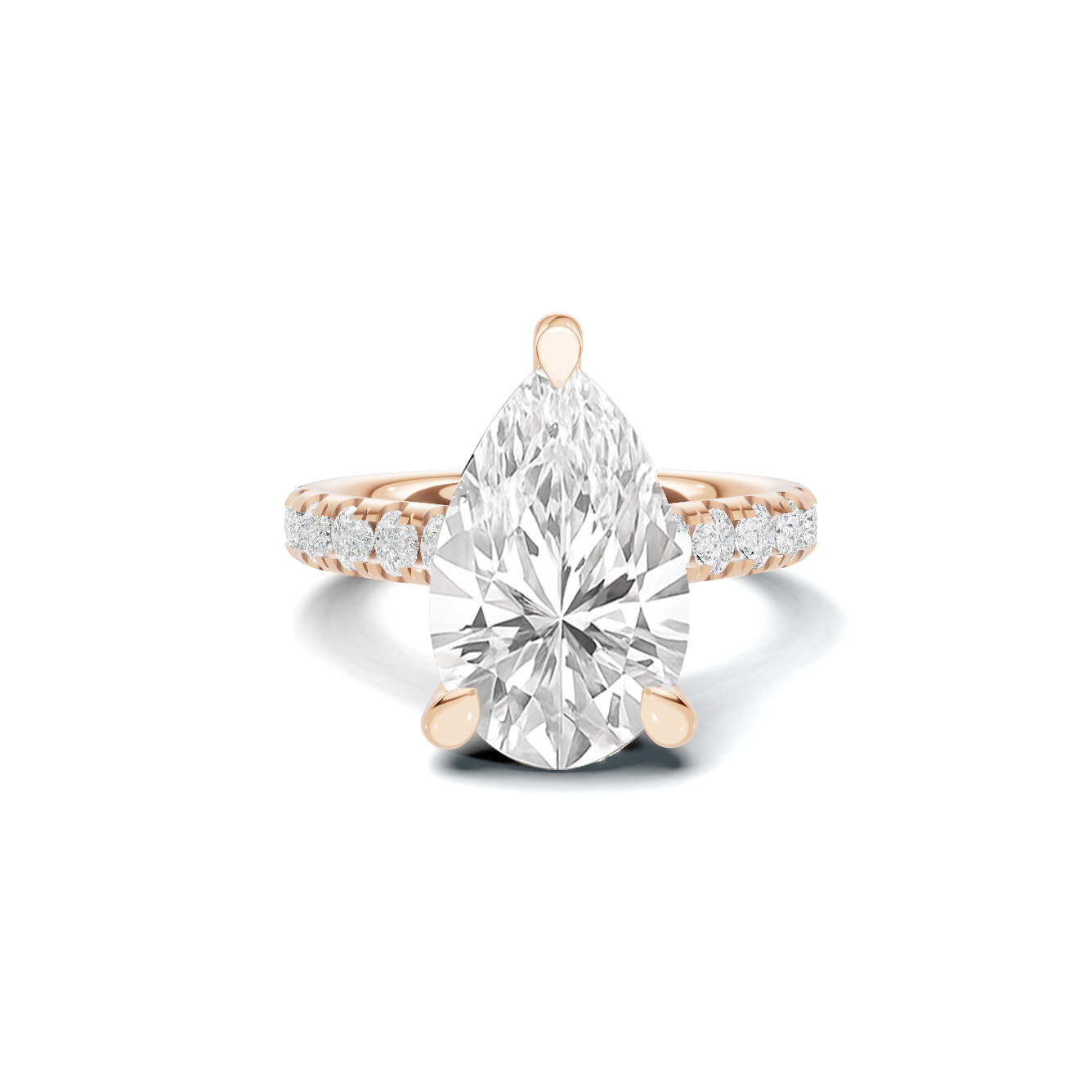 Paved Halo Ring 14K Rose Gold