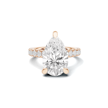 Paved Halo Ring 14K Rose Gold