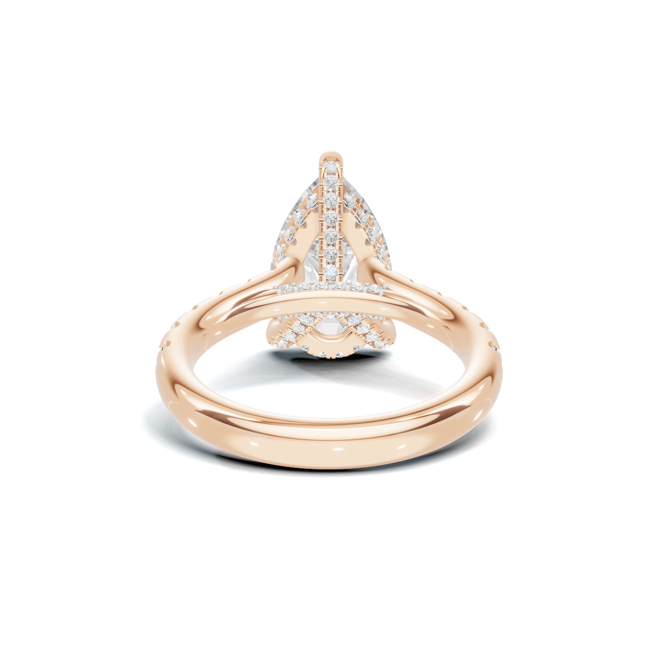 Paved Halo Ring 14K Rose Gold