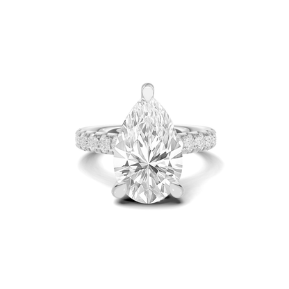 Paved Halo Ring 14K White Gold